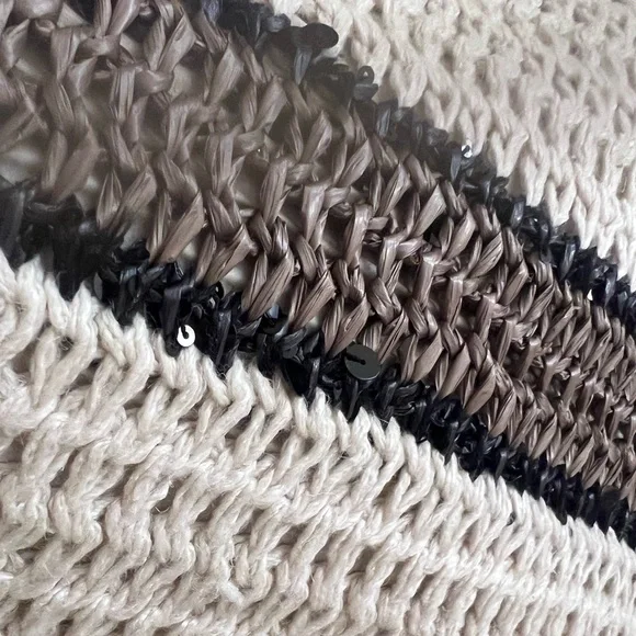 NWT 3K Brunello Cucinelli Italy Brown Cream Sequins Knitted Tote Handbag Bag - Picture 11 of 14